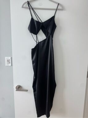 Black Strappy Cutout Slip Dress